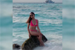 Tridha Choudhury enjoys her holiday in the Maldives in a bright pink swim set